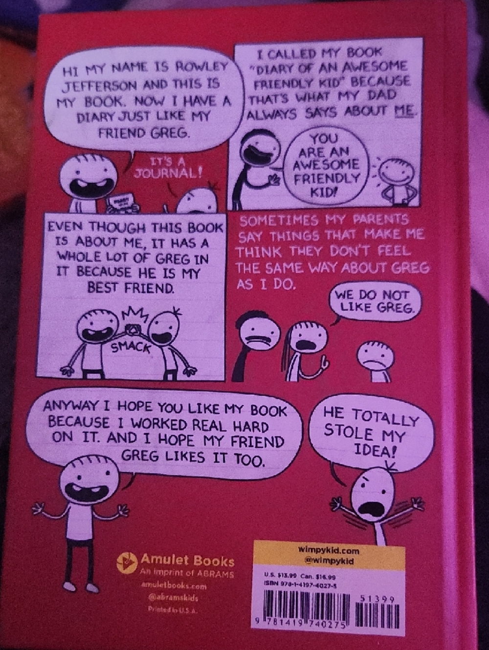 Diary of an Awesome Friendly Kid: Rowley Jefferson's Journal - Red - Picture 2 of 2